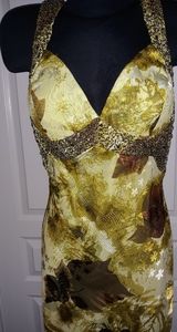 Gown, green multi-shaded